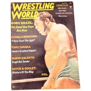 WRESTLING WORLD‎ JUNE 1972 BOBO BRAZIL GORILLA MONSOON TORU TANAKA TIGER SINGH